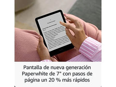 eBook - Amazon Kindle Paperwhite, 7, 16 GB, 300 ppi, Con publicidad, Sin reflejos, Autonomía de semanas, Negro
