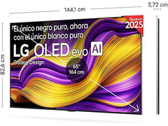TV OLED 65 - LG OLED65G54LW, OLED 4K, Procesador Inteligente α11 AI Processor 4K Gen2, Smart TV, Rocky Black