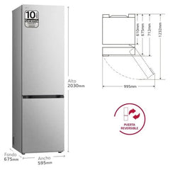 LG Serie 700 Fridge Freezer Combi A 387L - NatureFRESH Linear Cooling