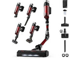 Aspirador escoba - Rowenta RH2079 X-Force Flex 9.60 Animal Care, 200 W, 0.4 L, 45 min, Tecno.Ciclónica, 3 modos, Ultraligera, Especial Mascotas, Roja
