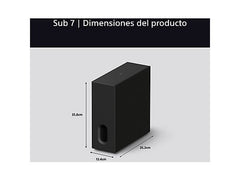 Subwoofer - Sony BRAVIA Theatre Sub 7, 100 W, Inalámbrico, Graves profundos, Fácil configuración/control, Compacto, Diseño de 2 posiciones, SW7, Negro