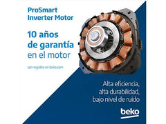 Lavadora carga frontal - Beko Energy Spin VBM3WFT39413WA, 9 kg, 1400 rpm, 15 programas, Motor ProSmart Inverter, Blanco
