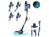 Aspirador escoba - Cecotec Conga Rockstar RS70 Pet Flex, 500 W, 65 min Autonomía, Sin Bolsa, Cepillo para Animales, Negro/Dorado
