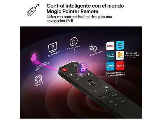 TV QNED 55 - LG 55QNED81A6A, UHD 4K, Procesador Inteligente α7 AI Processor 4K Gen8, Smart TV, DVB-T2 (H.265), Negro