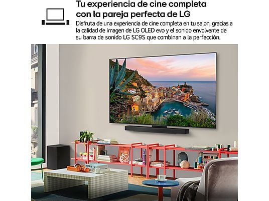 TV OLED 77 - LG OLED77C55LA, OLED 4K, Procesador Inteligente α9 AI Processor 4K Gen8, Smart TV, DVB-T2 (H.265), Negro