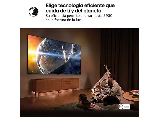 TV QNED 55 - LG 55QNED81A6A, UHD 4K, Procesador Inteligente α7 AI Processor 4K Gen8, Smart TV, DVB-T2 (H.265), Negro