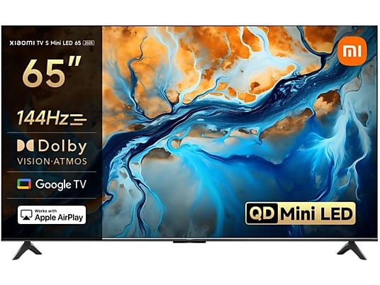 TV Mini LED 65 - Xiaomi TV S Mini LED 65 2025, UHD 4K, Smart TV con Google, 144 Hz, Gris cepillado
