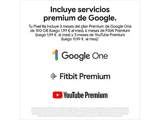 Móvil Google Pixel 8a Obsidiana 256 GB 8 GB RAM