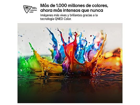 TV QNED 65 - LG 65QNED81A6A, UHD 4K, Procesador Inteligente α7 AI Processor 4K Gen8, Smart TV, DVB-T2 (H.265), Negro