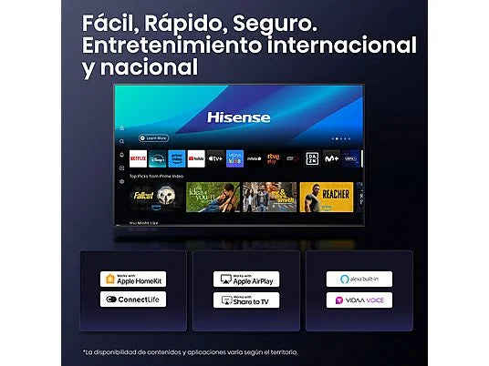 TV Mini LED 75 - Hisense 75E8Q, UHD 4K, 144 Hz, Hi-View Engine, Escalador HDR IA, Subwoofer integrado, Negro