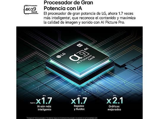 TV OLED 65 - LG OLED65C55LA, OLED 4K, Procesador Inteligente α9 AI Processor 4K Gen8, Smart TV, DVB-T2 (H.265), Negro