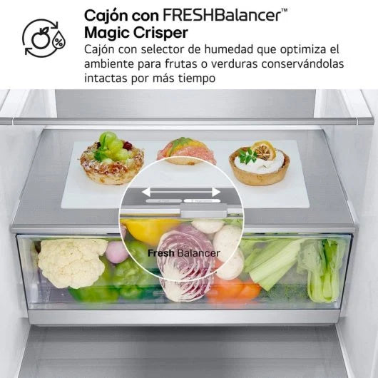 LG Serie 700 Fridge Freezer Combi A 387L - NatureFRESH Linear Cooling