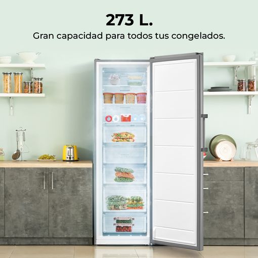 Congelador vertical 273 litros Cecotec Bolero CoolMarket UF-273 inox
