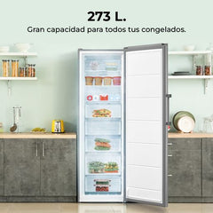 Congelador vertical 273 litros Cecotec Bolero CoolMarket UF-273 inox