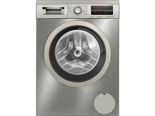 Lavadora carga frontal - Bosch WUU28T8XES, 8 kg, 1.400 rpm, 15 programas, Inox