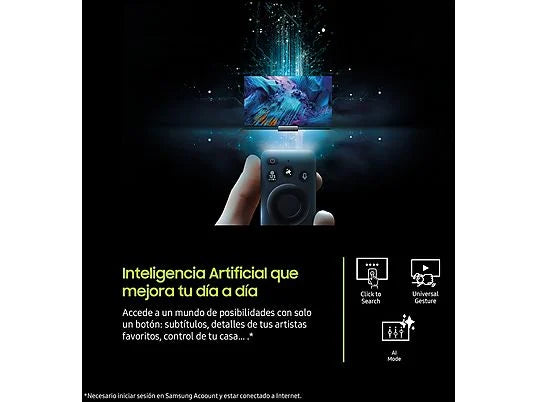 TV QLED 50 - Samsung TQ50Q7FAAUXXC, UHD 4K, Q4 AI Processor, Smart TV, Negro
