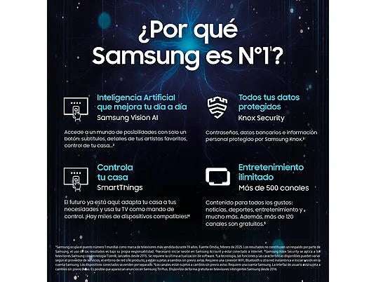 TV QLED 43 - Samsung TQ43Q7FAAUXXC, QLED 4K, Q4 AI Processor, Smart TV, Negro
