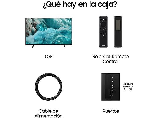 TV QLED 43 - Samsung TQ43Q7FAAUXXC, QLED 4K, Q4 AI Processor, Smart TV, Negro