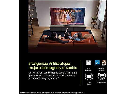 TV QLED 55 - Samsung TQ55Q7FAAUXXC, QLED 4K, Q4 AI Processor, Smart TV, Full AI, Negro