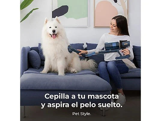 Aspirador escoba - Cecotec Conga Rockstar RS70 Pet Flex, 500 W, 65 min Autonomía, Sin Bolsa, Cepillo para Animales, Negro/Dorado