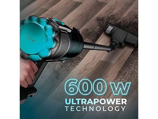 Aspirador escoba - Cecotec Conga PopStar 600 Vital, Con cable, Ciclónico, Sin bolsa, 600 W, 18 kPa, Radio acción 6 m, 500 ml, Negro