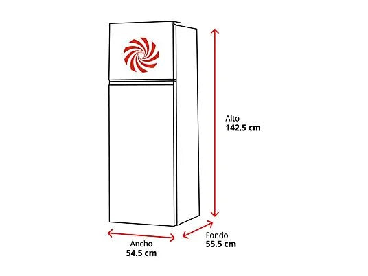 Frigorífico dos puertas - ok. OFK 471 E W, PW58BM, 142.5 cm, 206 l, Pies ajustables, Blanco